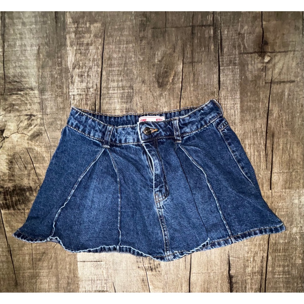 Lone Star Kids Girls Denim Skirt Dark Wash Cotton Mini‎ Size 12 Western Casual